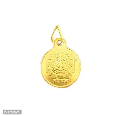 Gold Plated Brass Shree Yantra Pendant for Men and Women