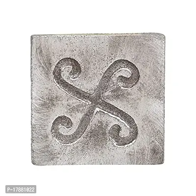 Engraves with Spiral Swastika On Pure Zinc Plate As Vastu Remedies for Positive Energy Helix.(6 x 6 x 0.5 cm) Silver Colour.