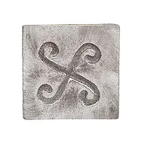 Engraves with Spiral Swastika On Pure Zinc Plate As Vastu Remedies for Positive Energy Helix.(6 x 6 x 0.5 cm) Silver Colour.-thumb1