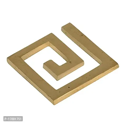 Brass Helix Vastu Remedies for South West Vastu Dosh/Decorative Showpiece Defects in Square Shape (5 x 5 x 0.5 cm) Golden.