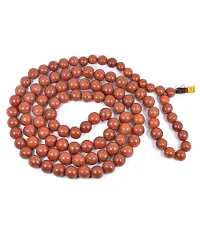 KESAR ZEMS Natural Red Jasper 6mm Stone with Diamond Cut Prayer Rosary 108+1 Beads Jap Mala-thumb1