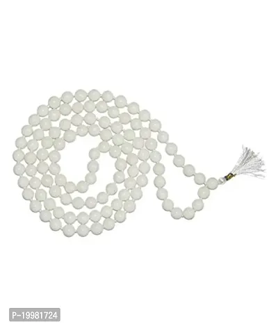 KESAR ZEMS Natural White Agate Stone Prayer Rosary Mala -8 MM 108+1 Beads Jaap MalaKESAR ZEMS Natural White Agate Stone Prayer Rosary Mala -8 MM 108+1 Beads Jaap Mala-thumb0