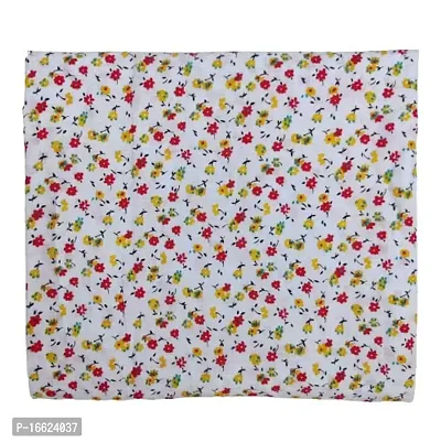 Designerbox Offwhite Floral Printed Cotton slab fabric Used For ,Tops, Blouses, Jackets, Crafting ,your clothes, Pillows, Drapery, Home D?cor, Outdoor ,sewing . (2.5 meter)