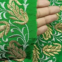 Designerbox Green lace with Light Golden kasab and Badla Embroidery Work Border for Bridal Dress, Gown, Dupatta, Sarees, Wedding Outfits (Pack of 1.9 Meter) Width : 3 Inch-thumb4