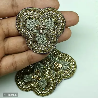 Designerbox Applique Beautiful Flower Shape Patches for Clothes, Blouse, Suits, Sarees, Decoration ,Sweater, Shoes ,Bags( Pack of 4 pcs ) ( Width: 5 cm )-thumb4