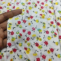 Designerbox Offwhite small floral printed 100%cotton slab for dresses , Kurtis, anarkali,gown,top ( Pack of 2.5 meter)-thumb3