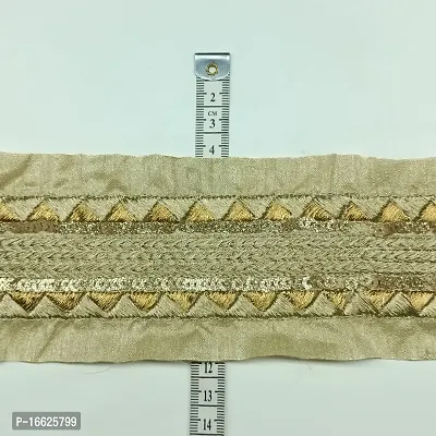 Designerbox Off White Colour Lace with Embroidery Work Border for Bridal Dress, Gown, Dupatta, Sarees, Wedding Outfits (Pack of 4.5 Meter) Width : 8.5 cm-thumb2