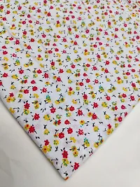 Designerbox Offwhite Floral Printed Cotton slab fabric Used For ,Tops, Blouses, Jackets, Crafting ,your clothes, Pillows, Drapery, Home D?cor, Outdoor ,sewing . (2.5 meter)-thumb3