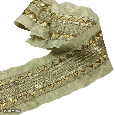 Designerbox Off White Colour Lace with Embroidery Work Border for Bridal Dress, Gown, Dupatta, Sarees, Wedding Outfits (Pack of 4.5 Meter) Width : 8.5 cm-thumb0