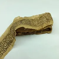 Designerbox Gold Colour Lace with Golden Dori Threads Embroidery Work Border for Bridal Dress, Gown, Dupatta, Sarees, Wedding Outfits ( Pack of 4.5 Meter) Size : 4cm-thumb2