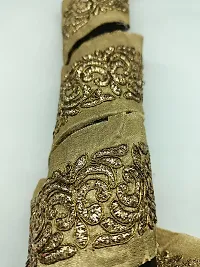 Designerbox Gold Colour Lace with Golden Dori Threads Embroidery Work Border for Bridal Dress, Gown, Dupatta, Sarees, Wedding Outfits ( Pack of 4.5 Meter) Size : 4cm-thumb4