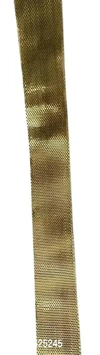 Designerbox Golden Colour Gota Ribbon Rolls lace for Edge of Sarees , Kurtis , Kurtas , duppatta , Blouses , Art and Craft [Pack of 9 Meter ] , Size 1.5 cm .