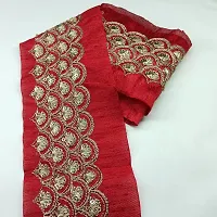 Designerbox Red Colour Lace with Golden Dori and Sequence Threads Embroidery Work Border for Bridal Dress, Gown, Dupatta, Sarees, Wedding Outfits ( Pack of 4.5 Meter) Size : 8.5cm-thumb4