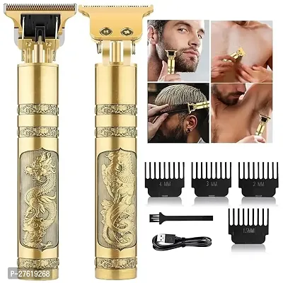 Trimmer Men Cordless Hair Clipper Electric T Blade Dragon Style Beard Trimmers, Shaver, Edgers Professional Zero Gapped USB Rechargeable Clippers with 4 Guide Combs Men's Grooming Kit-thumb0
