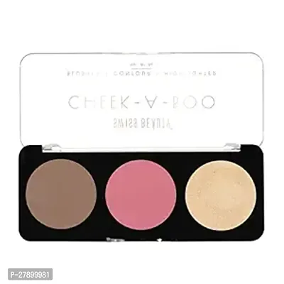 Swiss Beauty Cheek- A- Boo Face Palette With Blusher, Contour And Highlighter | Highly Pigmented And Easy To Blend Shades | Shade - 03, 8Gm|-thumb0