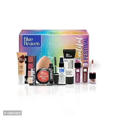 Blue Heaven Festive MakeUp Kit For Women, Medium Tone Combo, Pack of 8, 32.1g+45.5ml-thumb0