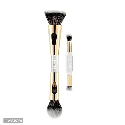 MARS 4 in 1 Travel Brush with Foundation Brush, Powder Brush, Eyeshadow Blending Brush  Flat Brush | Soft Bristles Makeup Brushes Set for Women-thumb0