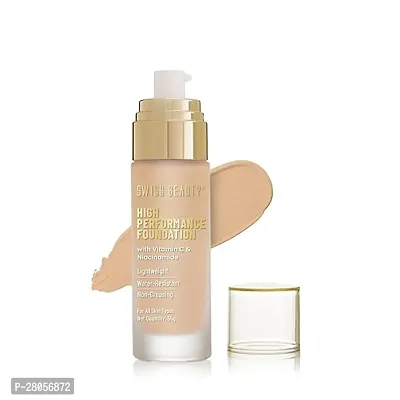 Swiss Beauty High Performance Foundation | Water-Resistant | Medium to Buildable Coverage | Lightweight | Easy to Blend | With Vitamin C  Niacinamide | Natural Nude, 55g-thumb0