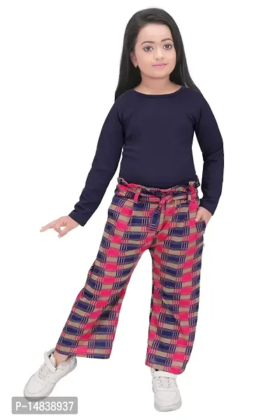 LENYRUIZ- Fashion Casual Kids Girls' Regular Fit Trouser Top Set-thumb0