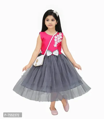 LeNYRuiz Kids Girls New Stylish Silk Party Dress-thumb0