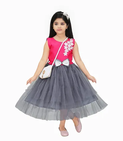 LeNYRuiz Kids Girls New Stylish Silk Party Dress