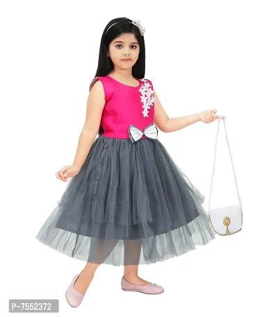 LeNYRuiz Kids Girls New Stylish Silk Party Dress-thumb3