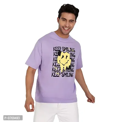 COLOR CAPITAL Oversized Drop Shoulder Graphic T-Shirt Lavender-thumb0