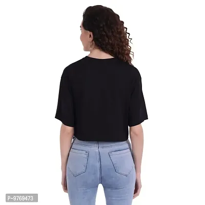 COLOR CAPITAL Oversized Cropped T-Shirt Black-thumb4