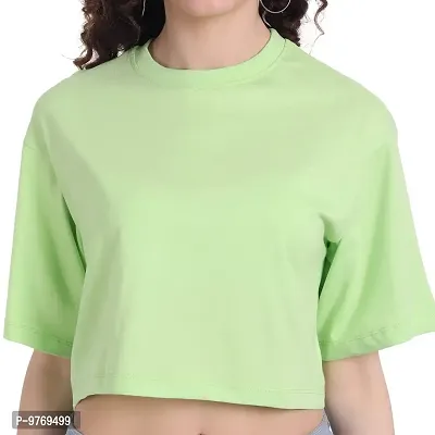 COLOR CAPITAL Oversized Cropped T-Shirt Mint-thumb5