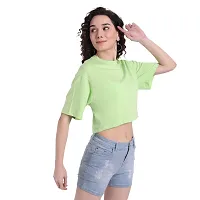 COLOR CAPITAL Oversized Cropped T-Shirt Mint-thumb2