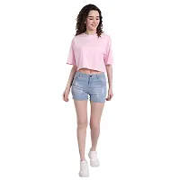 COLOR CAPITAL Oversized Cropped T-Shirt Pink-thumb1