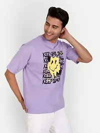 COLOR CAPITAL Oversized Drop Shoulder Graphic T-Shirt Lavender-thumb2
