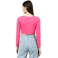 COLOR CAPITAL Scoop Neck Top Fuschia-thumb2