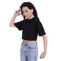 COLOR CAPITAL Oversized Cropped T-Shirt Black-thumb2