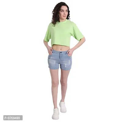 COLOR CAPITAL Oversized Cropped T-Shirt Mint-thumb2