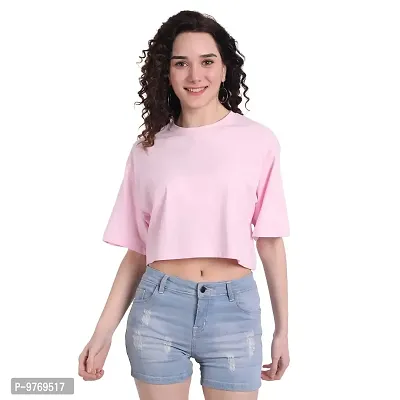 COLOR CAPITAL Oversized Cropped T-Shirt Pink
