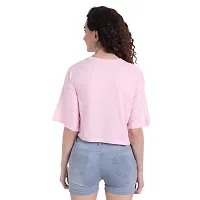 COLOR CAPITAL Oversized Cropped T-Shirt Pink-thumb3