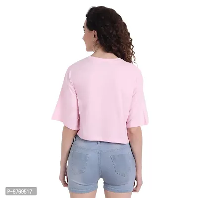 COLOR CAPITAL Oversized Cropped T-Shirt Pink-thumb4