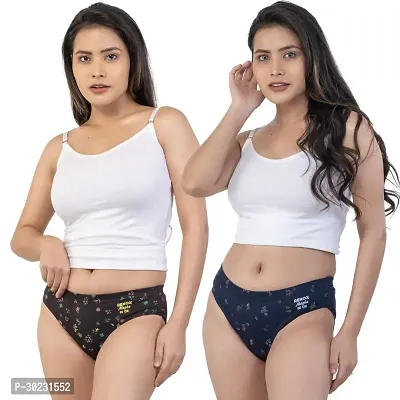 Elegant Cotton Printed Panty For Women-Pack Of 2