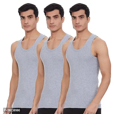 Elegant Cotton Solid Vests For Men- Pack Of 3