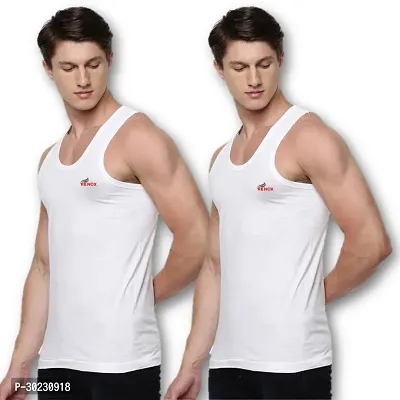 Elegant Cotton Self Pattern Vests For Men- Pack Of 2-thumb0