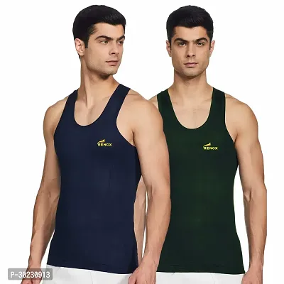 Elegant Cotton Self Pattern Vests For Men- Pack Of 2-thumb0