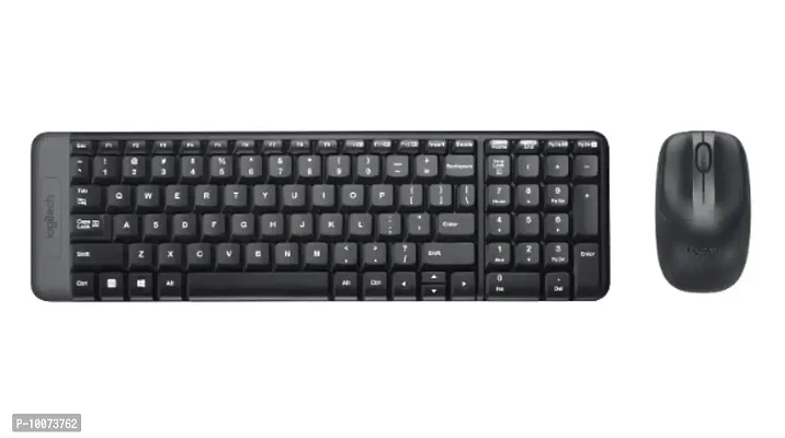 Logitech MK220 Compact Wireless Keyboard and Mouse Set for Windows, 2.4 GHz Wireless with Unifying USB-Receiver, 24 Month Battery, Compatible with PC, Laptop - Black (Open Box)-thumb0