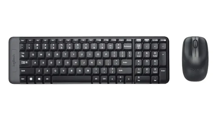 Logitech MK220 Compact Wireless Keyboard and Mouse Set for Windows, 2.4 GHz Wireless with Unifying USB-Receiver, 24 Month Battery, Compatible with PC, Laptop - Black (Open Box)