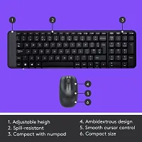 Logitech MK220 Compact Wireless Keyboard and Mouse Set for Windows, 2.4 GHz Wireless with Unifying USB-Receiver, 24 Month Battery, Compatible with PC, Laptop - Black (Open Box)-thumb1