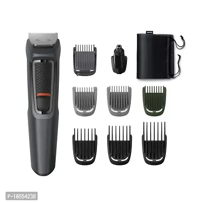 Philips MG3747/15, 9-in-1 , Face, Hair and Body - Multi Grooming Kit. Self Sharpening Stainless Steel Blades, 70 Mins Run Time (Black) (OPEN BOX)-thumb0