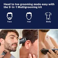 Philips MG3747/15, 9-in-1 , Face, Hair and Body - Multi Grooming Kit. Self Sharpening Stainless Steel Blades, 70 Mins Run Time (Black) (OPEN BOX)-thumb4