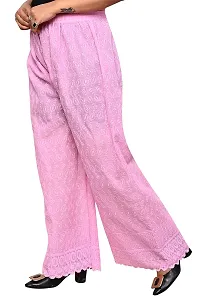Womens Bottomwear Chicken Embroidery Pink Palazzo-thumb1
