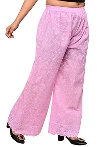 Womens Bottomwear Chicken Embroidery Pink Palazzo-thumb2