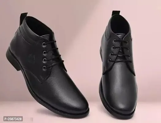 Stylish Black Synthetic Solid Driving Shoes For Men